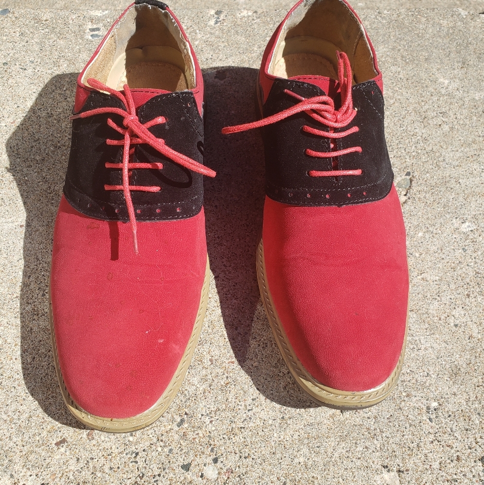 Reactive Suede Saddle Oxford Dress Shoes 7.5